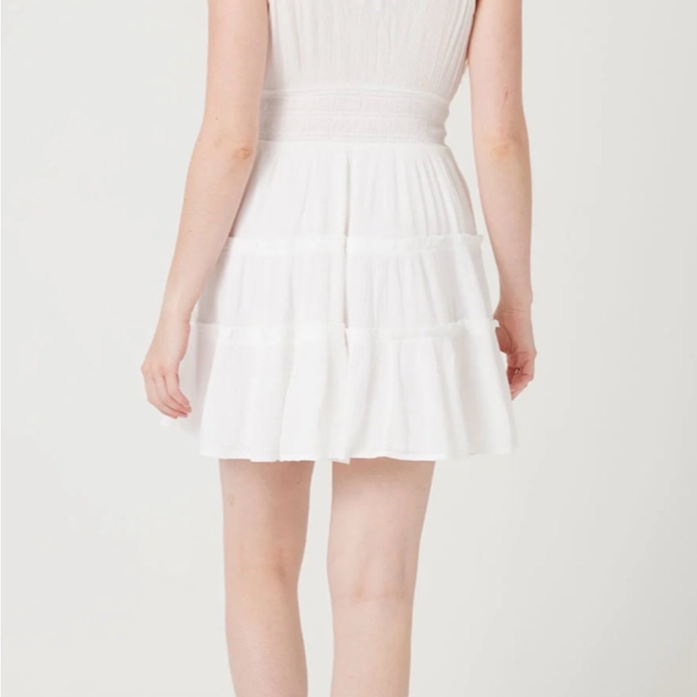 Patrons of Peace Pale Yellow Tiered Mini Dress - Picture 2 of 6
